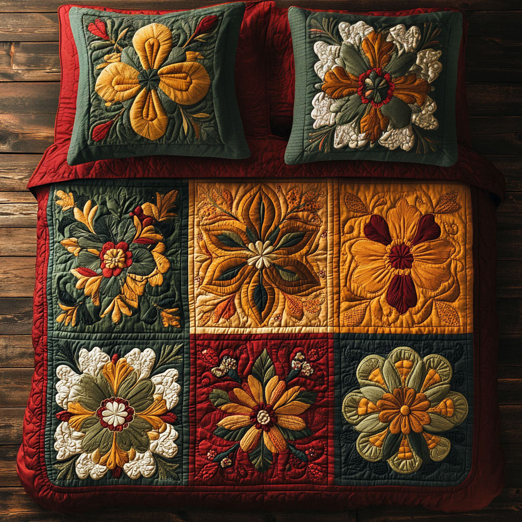 Botanical Blossom WJ1403037CL Quilted Bedding Set