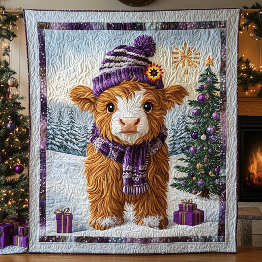 Winter Highland Cow WG1812011CL Quilt Blanket