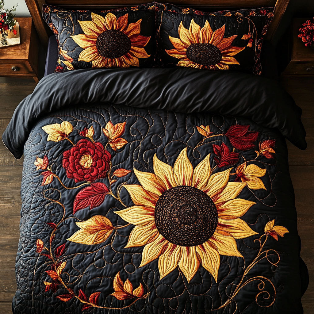 Mystic Sunflower WY1902037CL Quilted Bedding Set