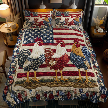 Vintage Glory Rooster WN1002086CL Quilted Bedding Set