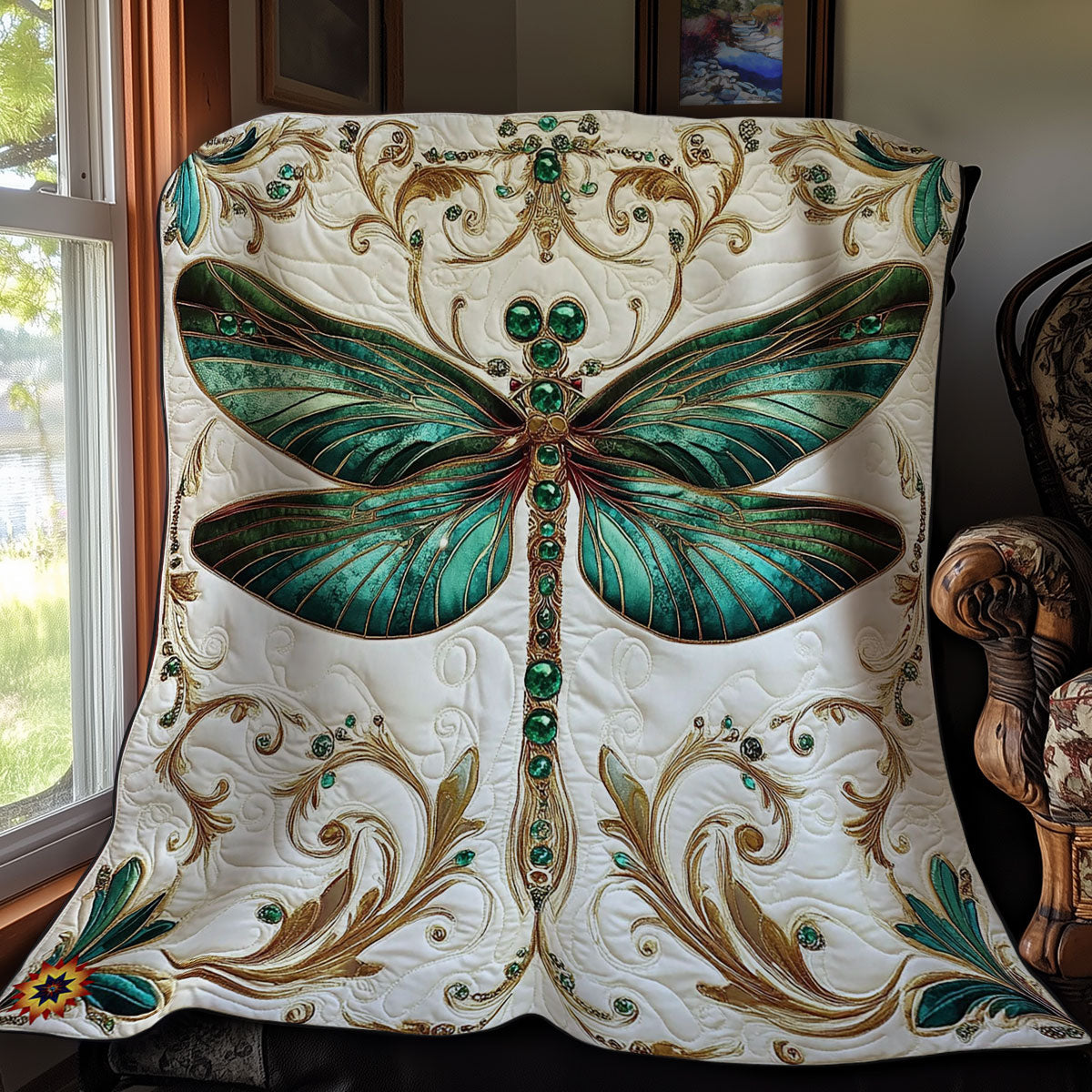 Royal Green Dragonfly WY0312049CL Quilt Blanket