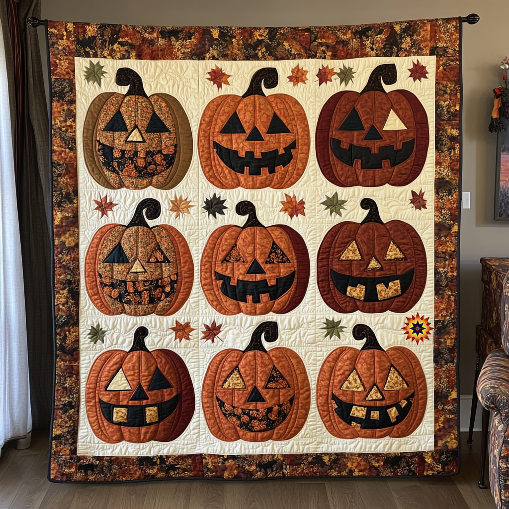 Halloween Pumpkin WG1103011CL Quilt Blanket
