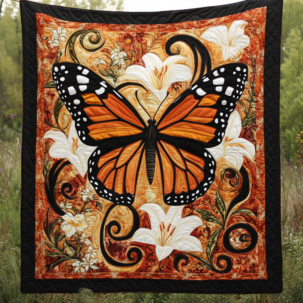Monarch Butterfly Flower WT1701008CL Quilt Blanket