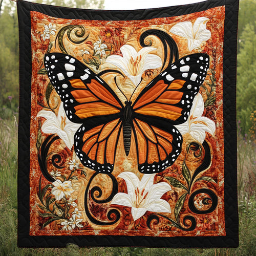 Monarch Butterfly Flower WT1701008CL Quilt Blanket