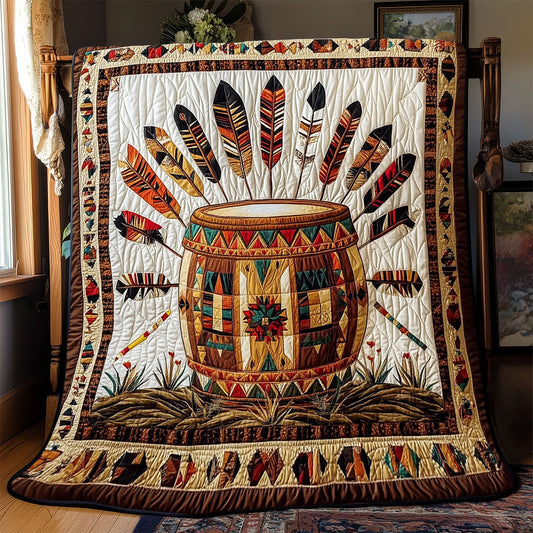 Native American Drum WX0602072CL Quilt Blanket
