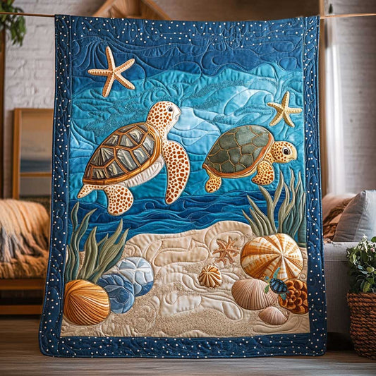Sea Turtle WJ0410015CL Quilt Blanket