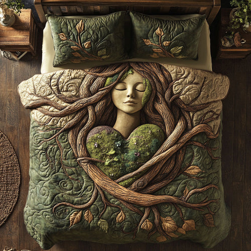 Woodland Goddess WY0803088CL Quilted Bedding Set