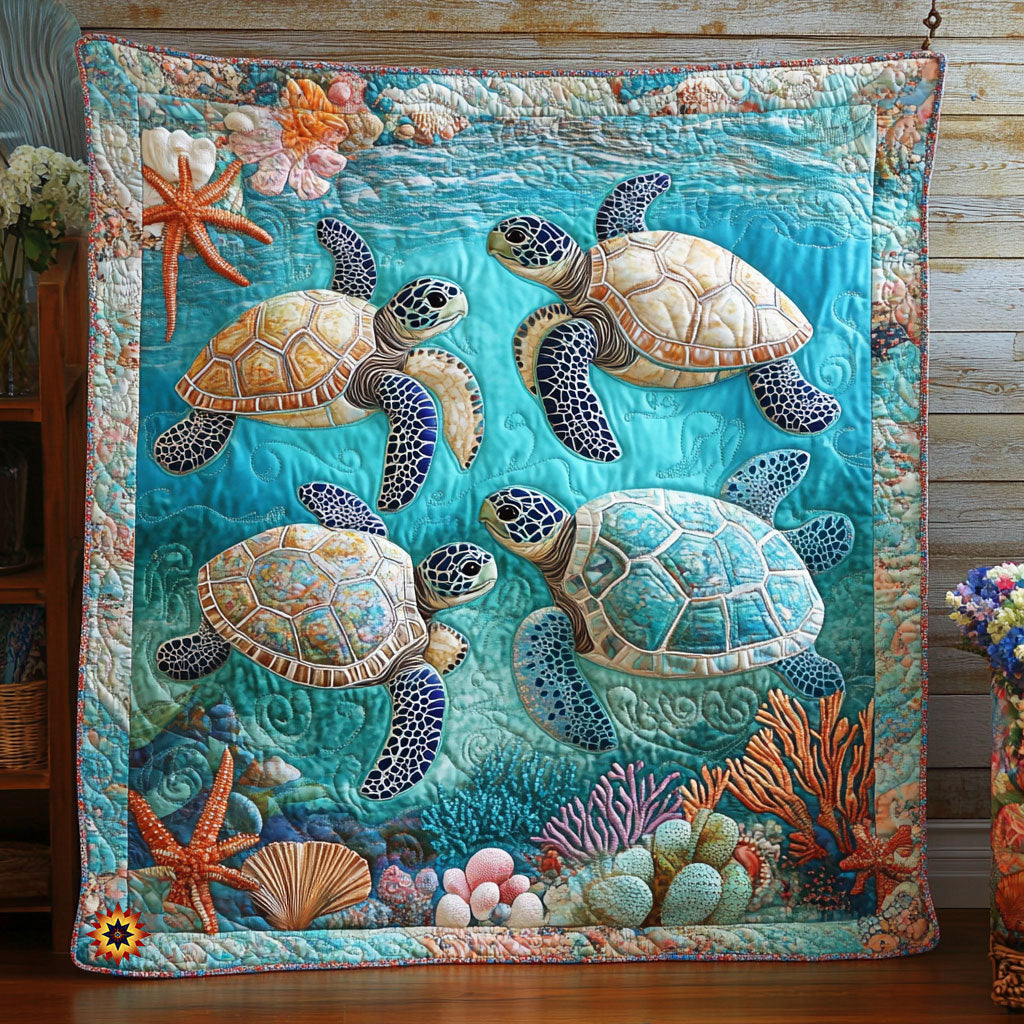 Turtle Under Sea WX1212050CL Quilt Blanket