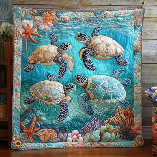 Turtle Under Sea WX1212050CL Quilt Blanket
