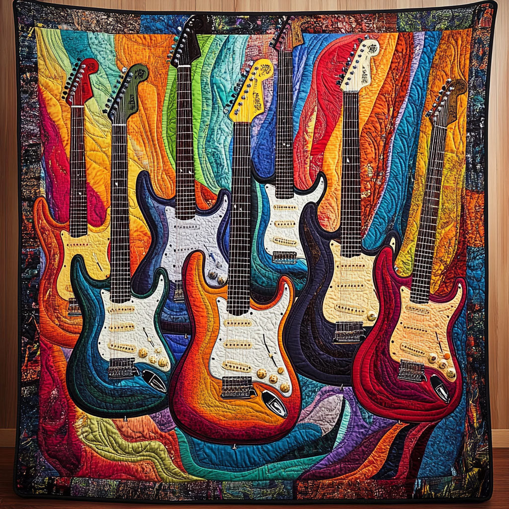 Abstract Electric Guitar WY1902051CL Quilt Blanket