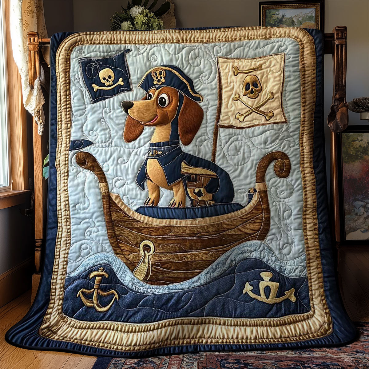 Pirate Dachshunds WN1001031CL Quilt Blanket