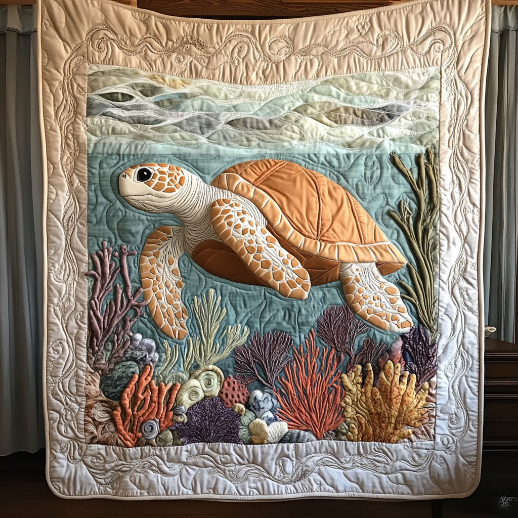 Graceful Turtle WG1301028CL Quilt Blanket