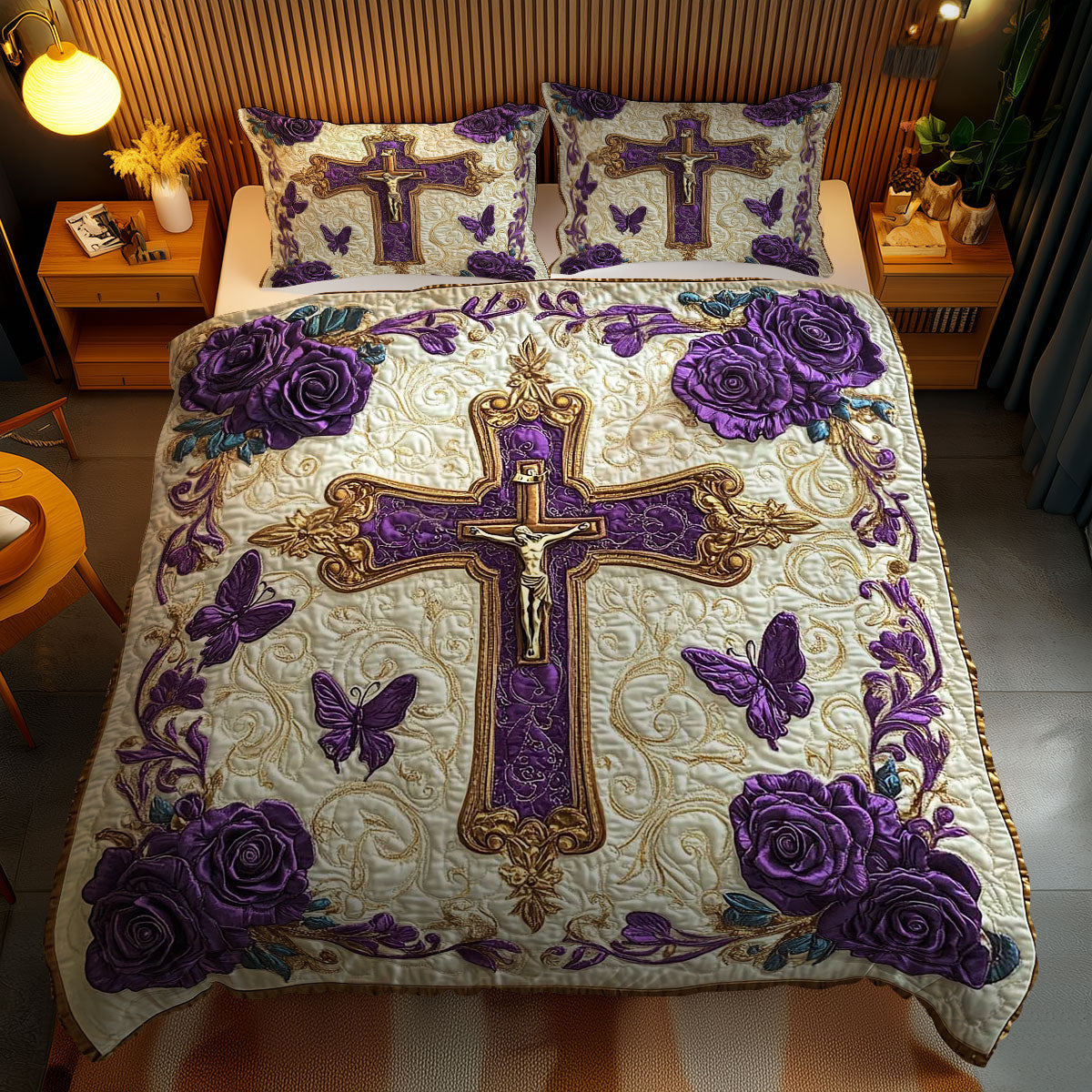 Eternal Cross WN1202066CL Quilted Bedding Set