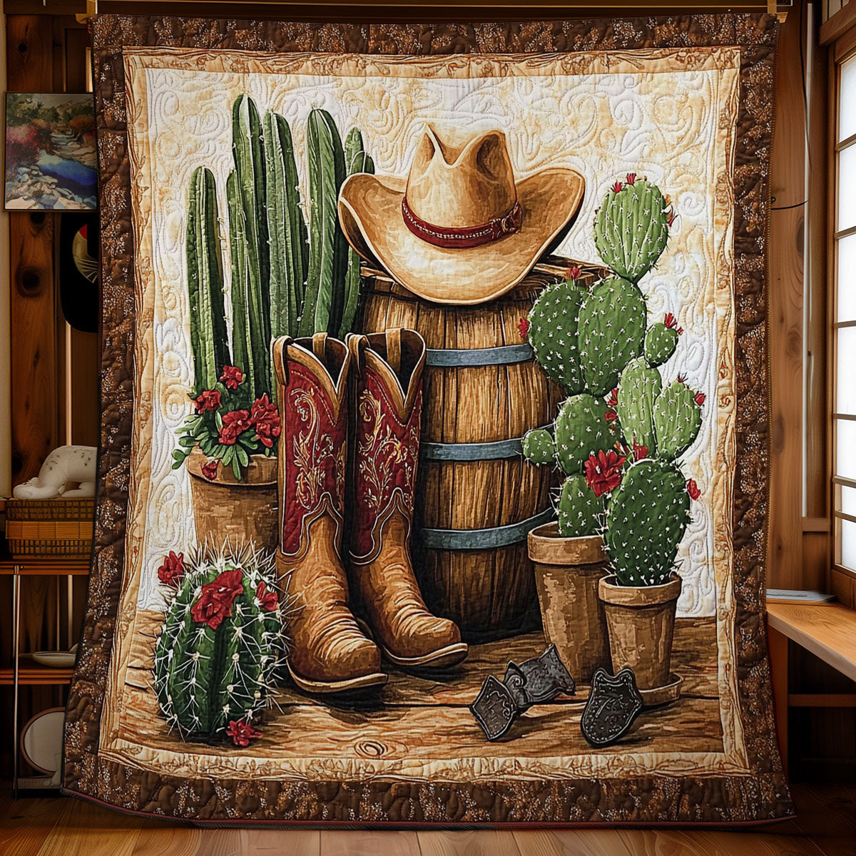 Cowboy In Desert WY2201060CL Quilt Blanket