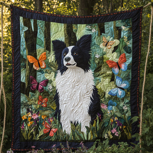 Border Collie Butterfly WT1901031CL Quilt Blanket