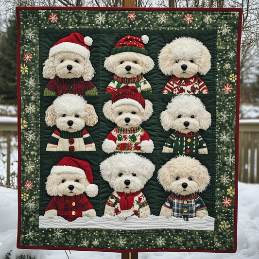 Poodle Merry Christmas YR2312004CL Quilt Blanket