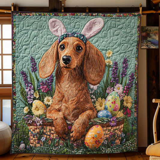 Whimsical Dachshund Bunny WN1501005CL Quilt Blanket