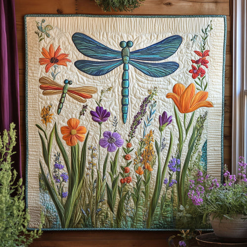 Dragonfly Bloom Garden CW3006008CL Quilt Blanket