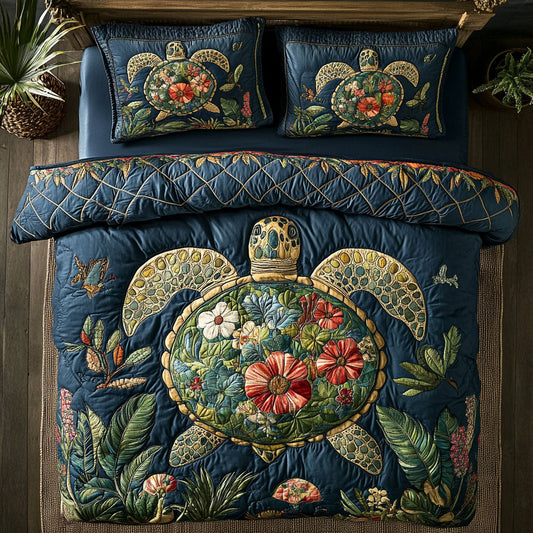 Turtle In Garden WY1902041CL Quilted Bedding Set