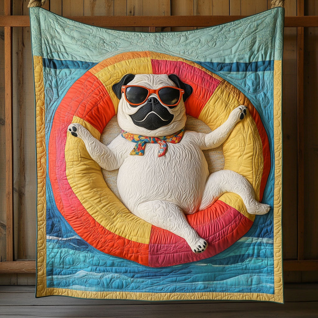Tropicool Pug CP1205045CL Quilt Blanket