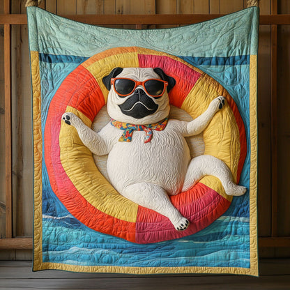 Tropicool Pug CP1205045CL Quilt Blanket