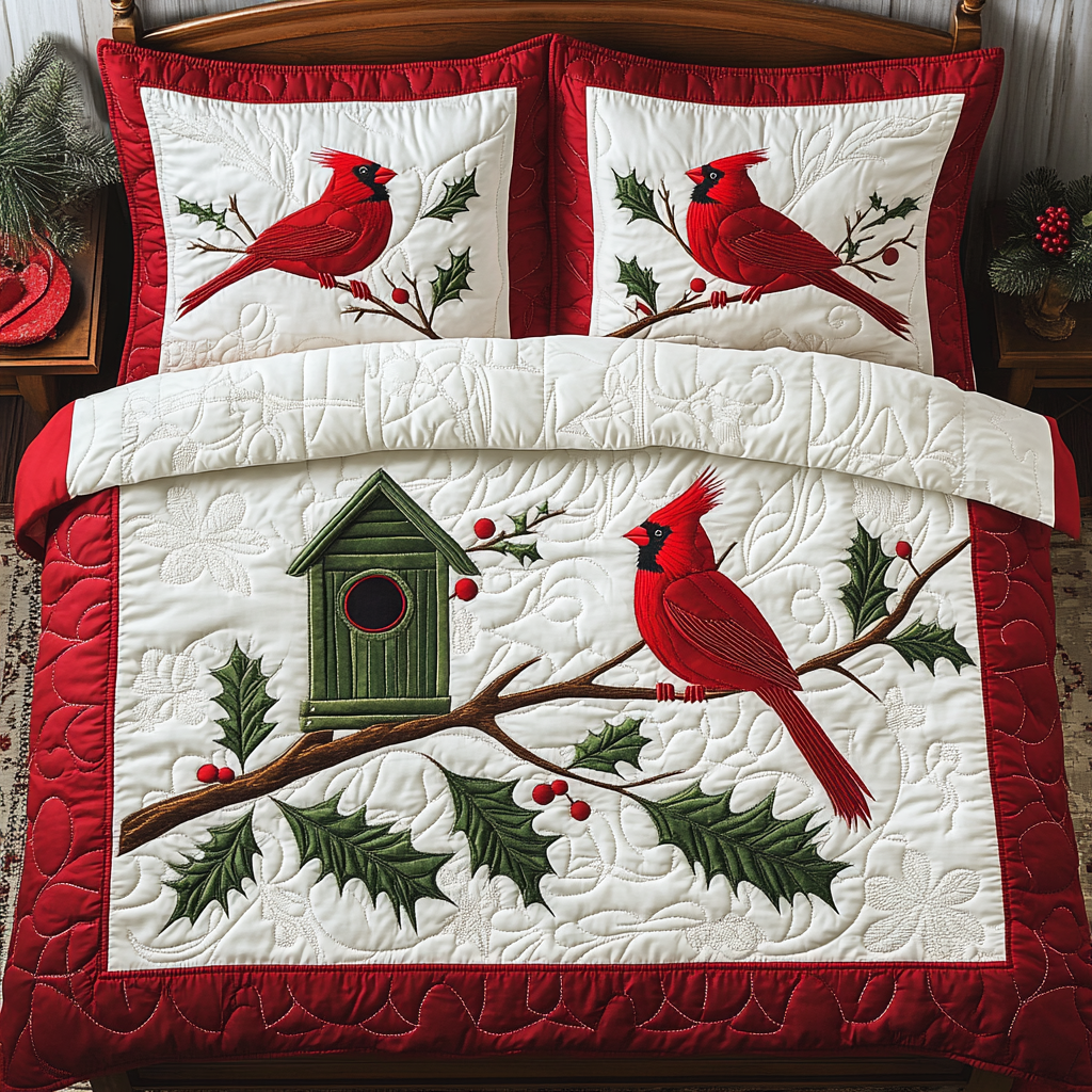 Couple Cardinal XR1902006CL Quilted Bedding Set
