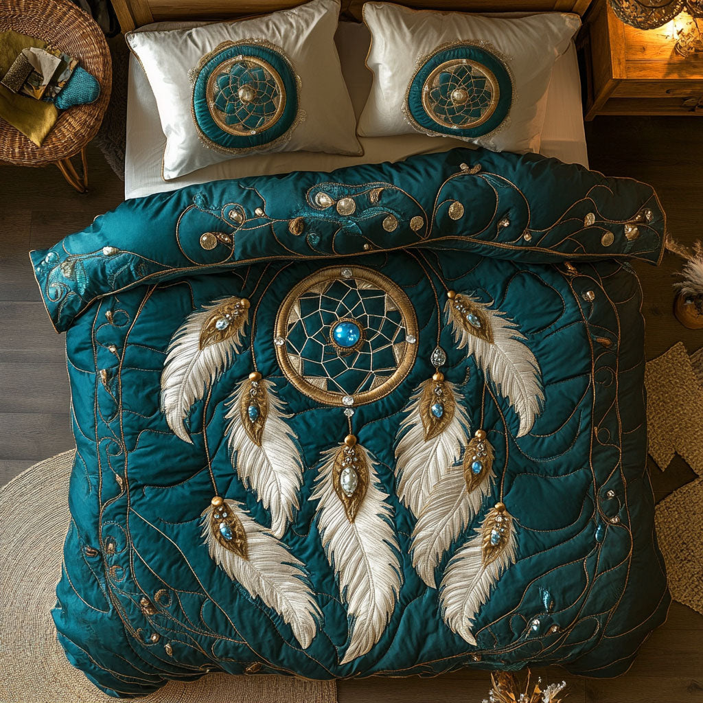 Turquoise Dreams WY0803094CL Quilted Bedding Set