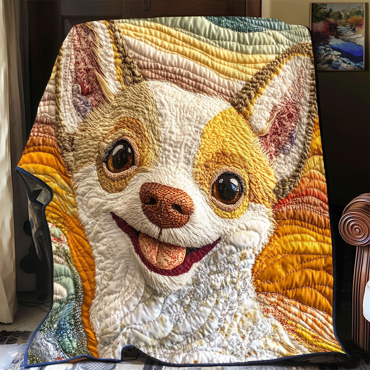 Happy Chihuahua WX2802031CL Quilt Blanket