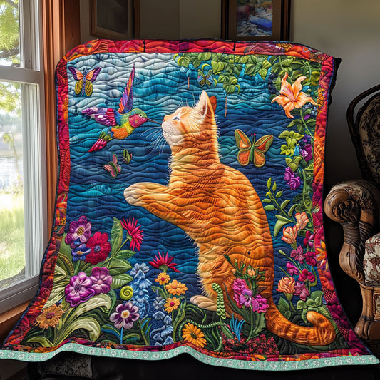 Naughty Orange Cat WP2208021CL Quilt Blanket