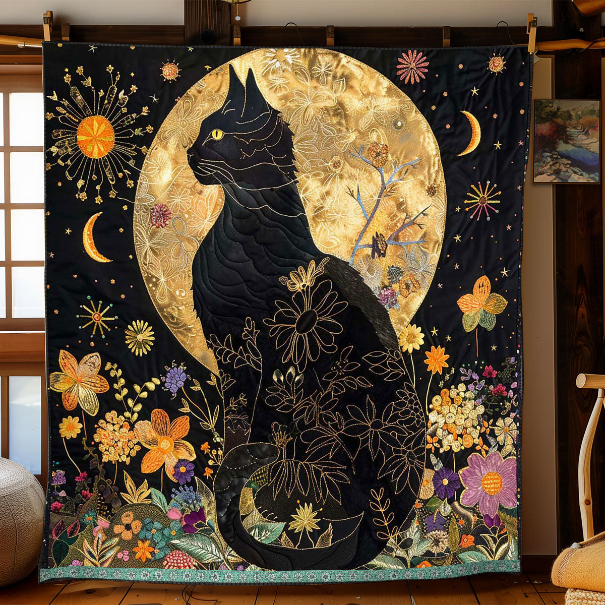 Fortune Black Cat WP0909031CL Quilt Blanket