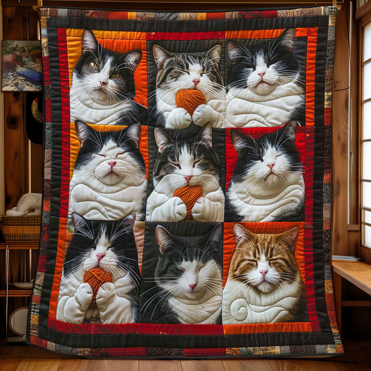 Tuxedo Cat Collection WP1408017CL Quilt Blanket