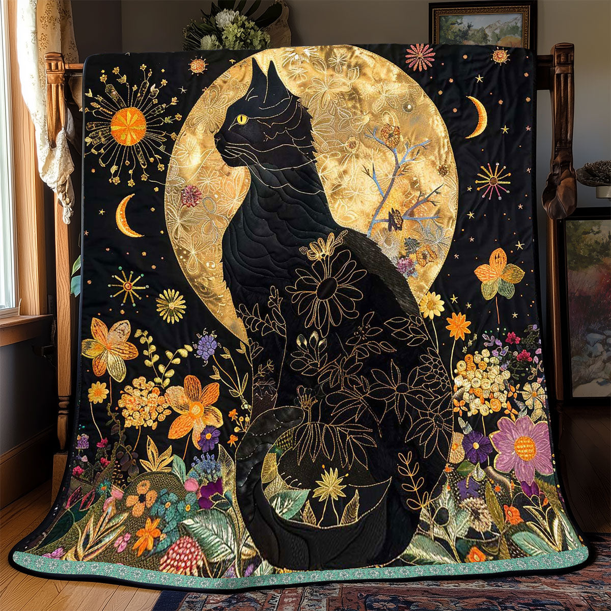 Fortune Black Cat WP0909031CL Quilt Blanket