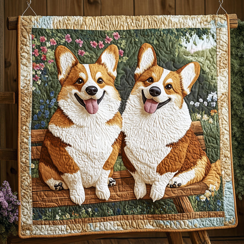 Adorable Corgi CP2004152CL Quilt Blanket