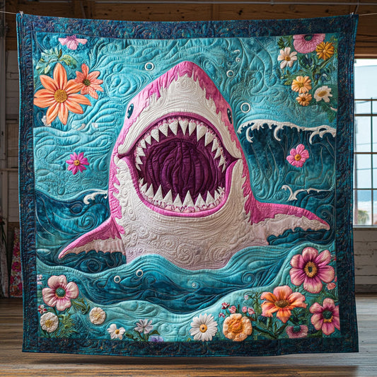 Smile Pink Shark CP1406034CL Quilt Blanket