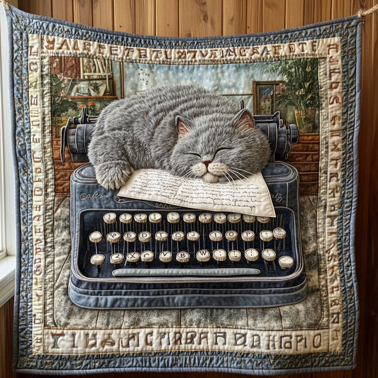 Typewriter Lazy Cat CP0606043CL Quilt Blanket