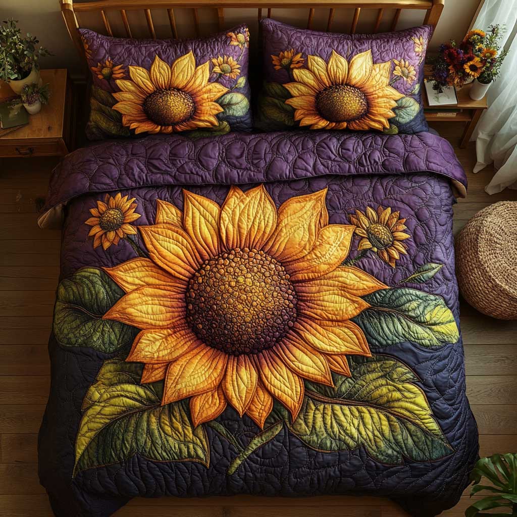 Summer Vibes Sunflower WP1102005CL Quilted Bedding Set
