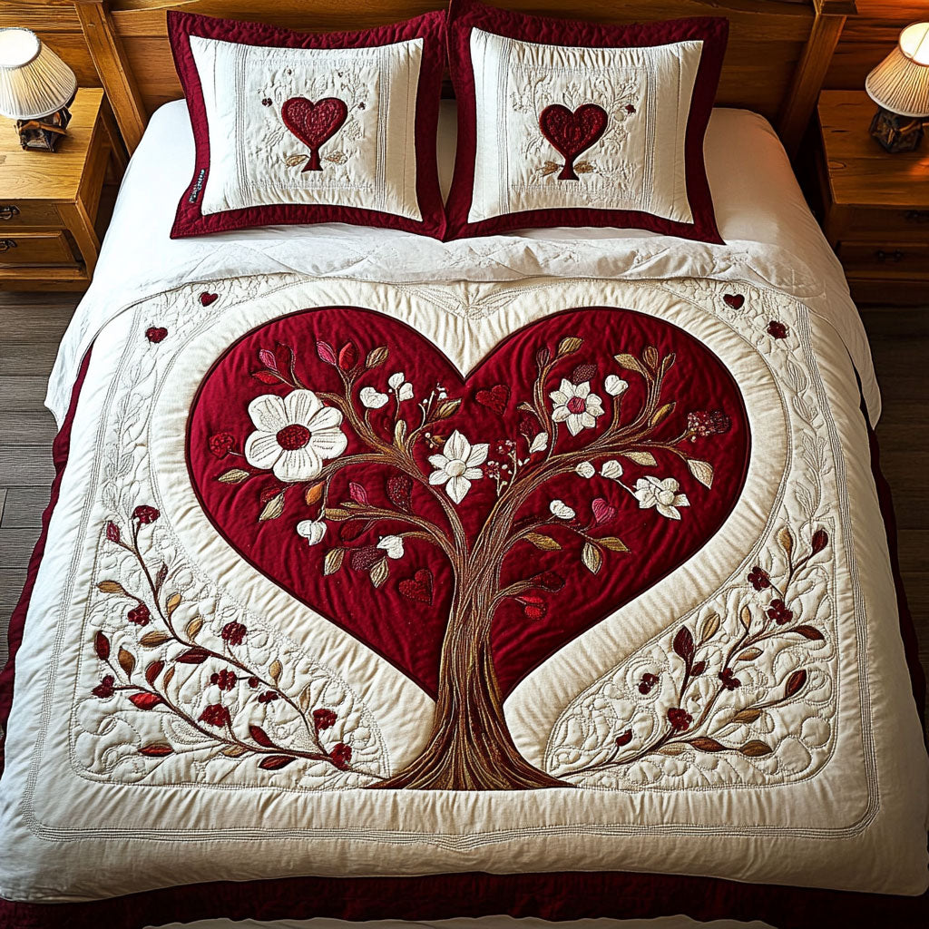 Heart Flower Tree WY1402066CL Quilted Bedding Set