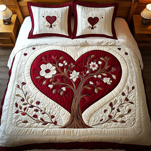 Heart Flower Tree WY1402066CL Quilted Bedding Set