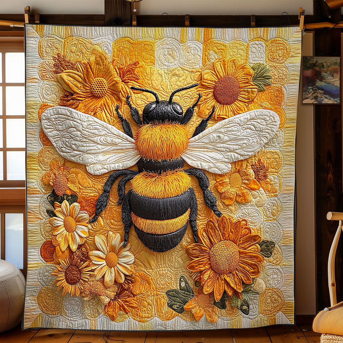 Bee Honeycomb CW2504028CL Quilt Blanket