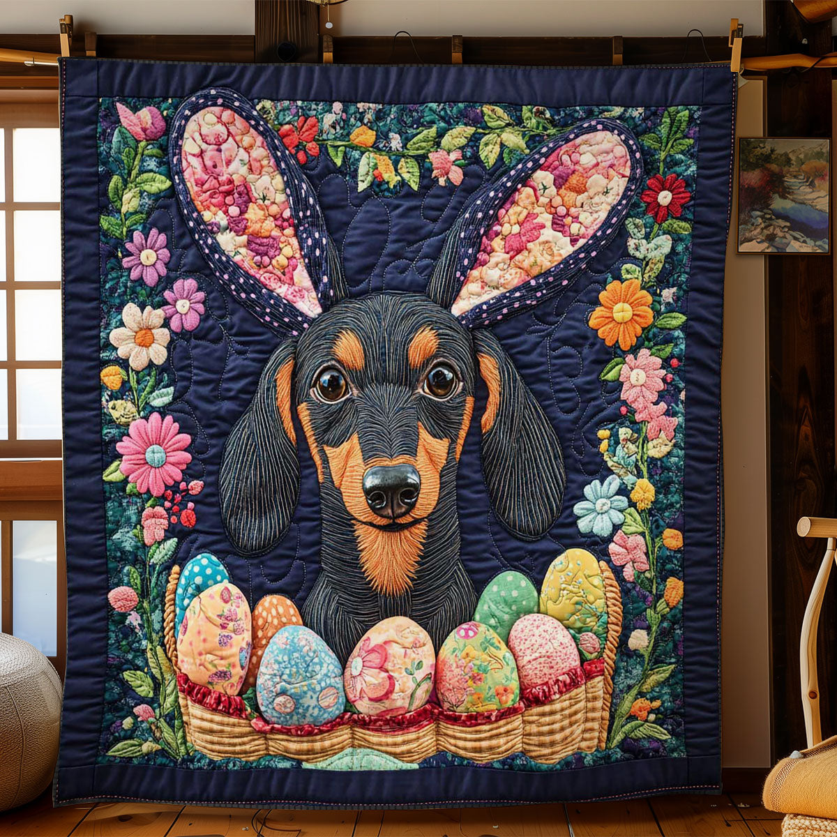 Dachshund Bunny Delight WN1501001CL Quilt Blanket