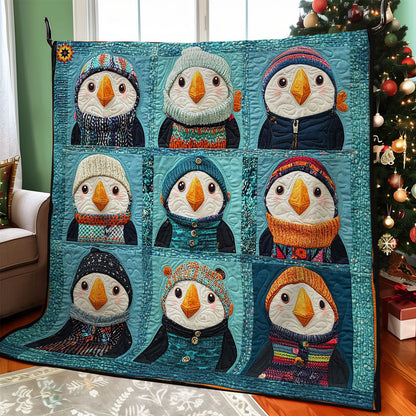 Winter Of Puffins WY1411039CL Quilt Blanket
