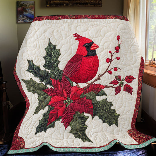 Cheerful Cardinal WX2412004CL Quilt Blanket