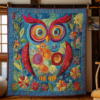 Abstract Flower Owl WY1002001CL Quilt Blanket