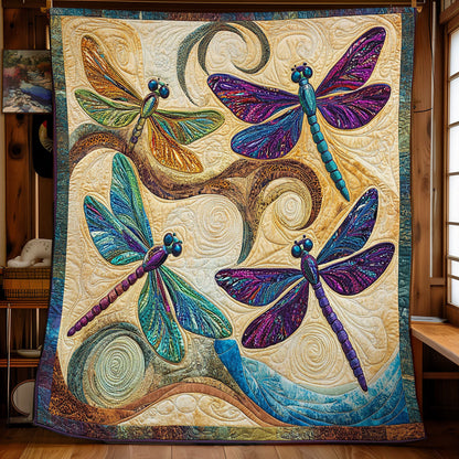 Abstract Dragonflies WY2702033CL Quilt Blanket