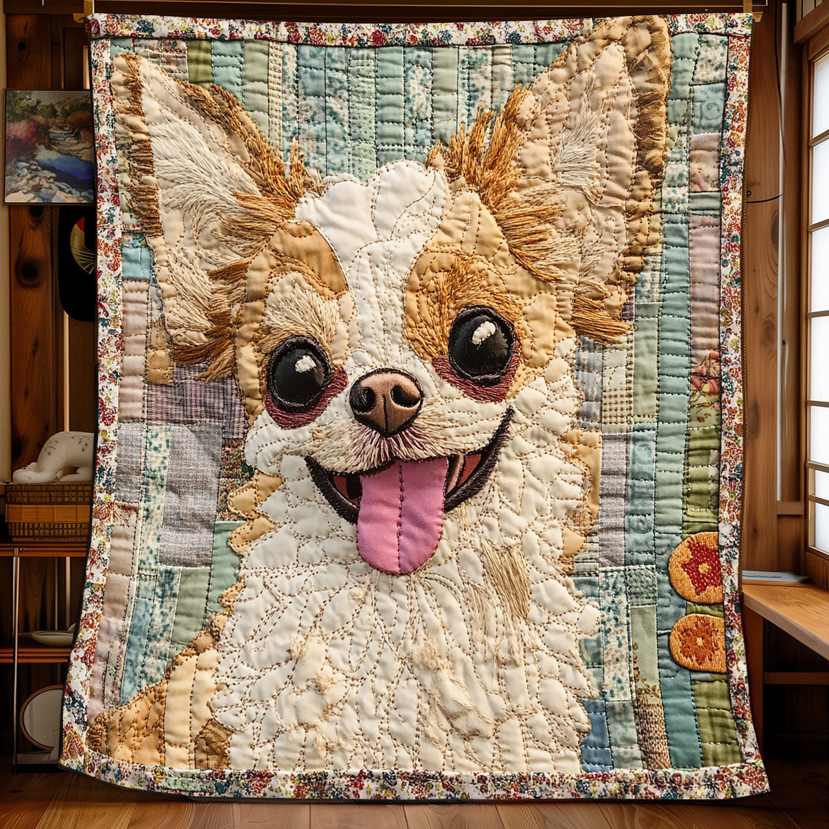 Patchwork Chihuahua XB1303008CL Quilt Blanket
