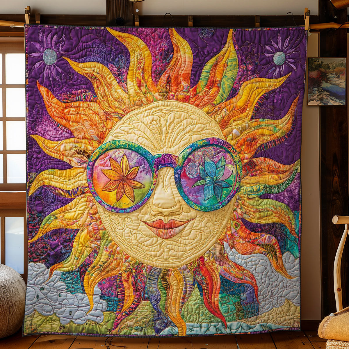 Rainbow Sun WN1001026CL Quilt Blanket