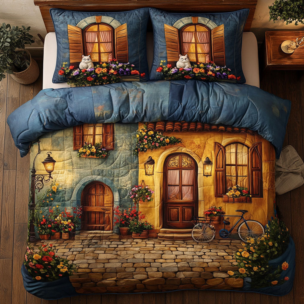 Cats Of The Old Town WJ1303033CL Quilted Bedding Set