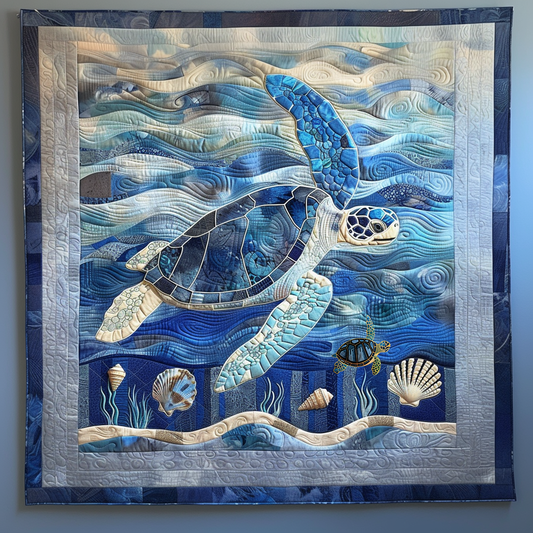 Blue Sea Turtle XR3010012CL Quilt Blanket