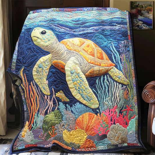 Turtle Sea WX1401046CL Quilt Blanket