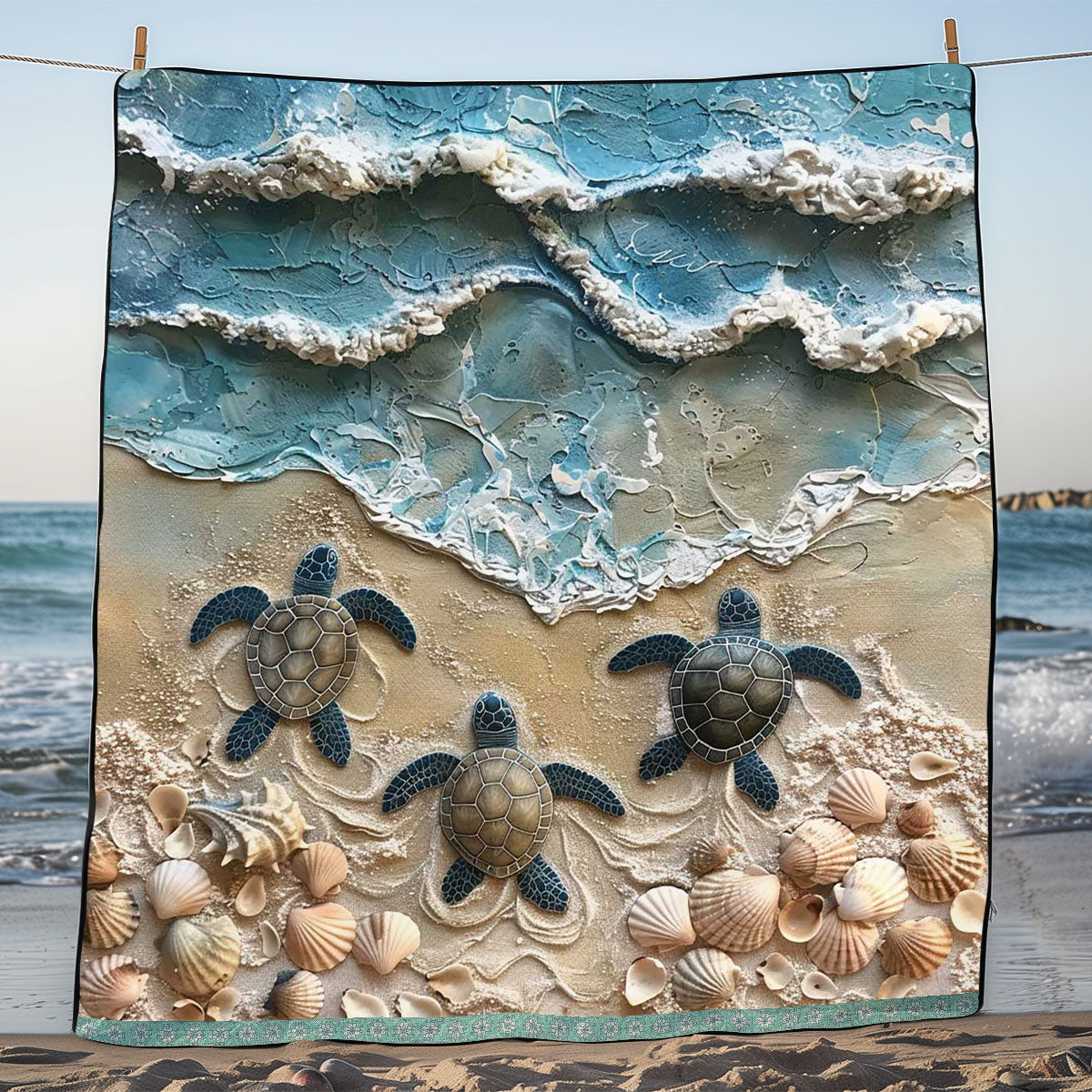 Sea Turtle WJ1109020CL Quilt Blanket